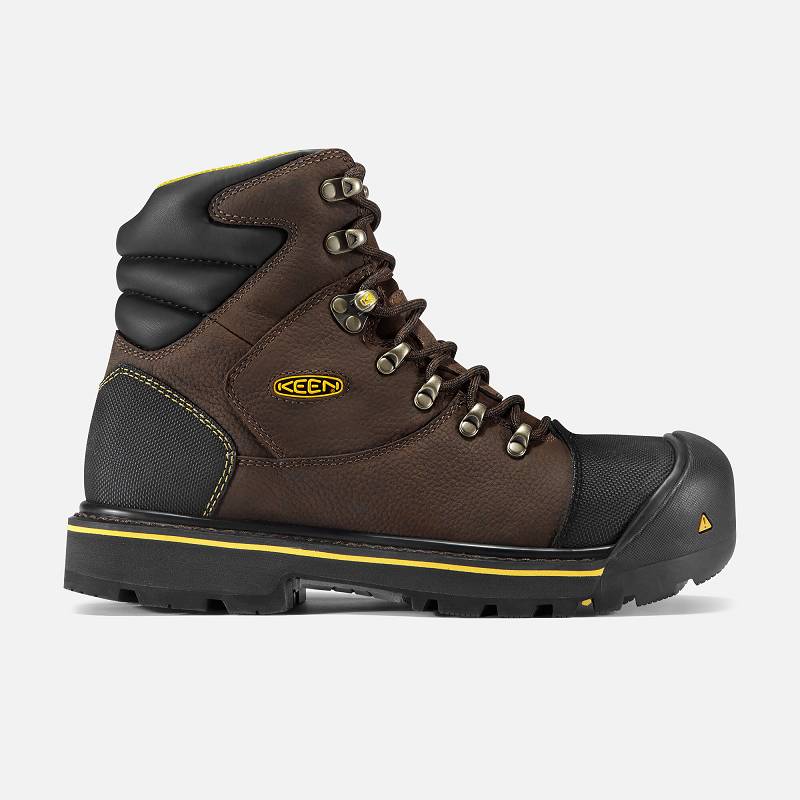 Keen Milwaukee 6" Steel Toe Arbeitsschuhe Herren DE-02316 Slate Black - Keen Herrenschuhe Braun